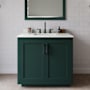 Wyndham Collection Miranda 36" Free Standing Single Basin Vanity Set with Cabinet and Quartz Vanity Top Green / Giotto Quartz Top / Matte Black Hardware