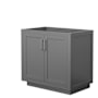 Wyndham Collection Miranda 36" Single Free Standing Vanity Cabinet Only - Less Vanity Top Dark Gray / Brushed Nickel Hardware