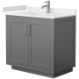 Wyndham Collection Miranda 36" Free Standing Single Basin Vanity Set with Cabinet and Cultured Marble Vanity Top Dark Gray / White Cultured Marble Top / Brushed Nickel Hardware