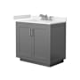 Wyndham Collection Miranda 36" Free Standing Single Basin Vanity Set with Cabinet and Cultured Marble Vanity Top Dark Gray / White Cultured Marble Top / Brushed Nickel Hardware