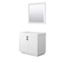 Wyndham Collection Miranda 36" Single Free Standing Vanity Cabinet - Less Vanity Top White / Matte Black Hardware