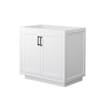 Wyndham Collection Miranda 36" Single Free Standing Vanity Cabinet Only - Less Vanity Top White / Matte Black Hardware