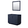 Wyndham Collection Miranda 42" Single Free Standing Vanity Cabinet - Less Vanity Top Dark Blue / Matte Black Hardware