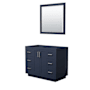 Wyndham Collection Miranda 42" Single Free Standing Vanity Cabinet - Less Vanity Top Dark Blue / Brushed Nickel Hardware