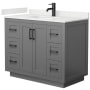 Dark Gray / White Quartz Top / Matte Black Hardware