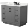 Dark Gray / White Quartz Top / Matte Black Hardware