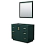 Wyndham Collection Miranda 42" Single Free Standing Vanity Cabinet - Less Vanity Top Green / Brushed Gold Hardware