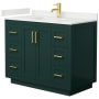 Green / White Quartz Top / Brushed Gold Hardware