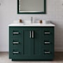 Wyndham Collection Miranda 42" Free Standing Single Basin Vanity Set with Cabinet and Cultured Marble Vanity Top Green / White Cultured Marble Top / Brushed Nickel Hardware