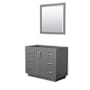 Wyndham Collection Miranda 42" Single Free Standing Vanity Cabinet - Less Vanity Top Dark Gray / Brushed Gold Hardware
