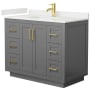 Dark Gray / White Quartz Top / Brushed Gold Hardware