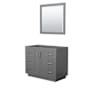 Wyndham Collection Miranda 42" Single Free Standing Vanity Cabinet - Less Vanity Top Dark Gray / Brushed Nickel Hardware