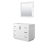 Wyndham Collection Miranda 42" Single Free Standing Vanity Cabinet - Less Vanity Top White / Matte Black Hardware