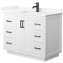 White / Giotto Quartz Top / Matte Black Hardware