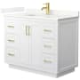 White / Giotto Quartz Top / Brushed Gold Hardware