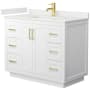 White / White Quartz Top / Brushed Gold Hardware