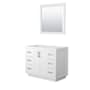 Wyndham Collection Miranda 42" Single Free Standing Vanity Cabinet - Less Vanity Top White / Brushed Nickel Hardware