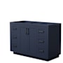 Wyndham Collection Miranda 48" Single Free Standing Vanity Cabinet Only - Less Vanity Top Dark Blue / Matte Black Hardware