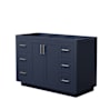 Wyndham Collection Miranda 48" Single Free Standing Vanity Cabinet Only - Less Vanity Top Dark Blue / Brushed Nickel Hardware