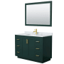 Green / White Carrara Marble Top / Brushed Gold Hardware