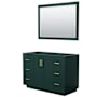 Wyndham Collection Miranda 48" Single Free Standing Vanity Cabinet - Less Vanity Top Green / Brushed Gold Hardware