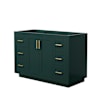 Wyndham Collection Miranda 48" Single Free Standing Vanity Cabinet Only - Less Vanity Top Green / Brushed Gold Hardware