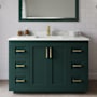 Wyndham Collection Miranda 48" Free Standing Single Basin Vanity Set with Cabinet and Quartz Vanity Top Green / Giotto Quartz Top / Brushed Gold Hardware