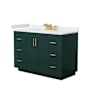 Wyndham Collection Miranda 48" Free Standing Single Basin Vanity Set with Cabinet and Cultured Marble Vanity Top Green / White Cultured Marble Top / Brushed Gold Hardware