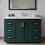 Wyndham Collection Miranda 48" Free Standing Single Basin Vanity Set with Cabinet and Cultured Marble Vanity Top Green / Carrara Cultured Marble Top / Brushed Nickel Hardware