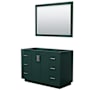 Wyndham Collection Miranda 48" Single Free Standing Vanity Cabinet - Less Vanity Top Green / Brushed Nickel Hardware