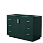 Wyndham Collection Miranda 48" Single Free Standing Vanity Cabinet Only - Less Vanity Top Green / Brushed Nickel Hardware