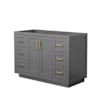 Wyndham Collection Miranda 48" Single Free Standing Vanity Cabinet Only - Less Vanity Top Dark Gray / Brushed Gold Hardware