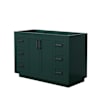 Wyndham Collection Miranda 48" Single Free Standing Vanity Cabinet Only - Less Vanity Top Green / Matte Black Hardware