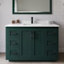 Wyndham Collection Miranda 48" Free Standing Single Basin Vanity Set with Cabinet and Cultured Marble Vanity Top Green / White Cultured Marble Top / Matte Black Hardware