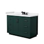 Wyndham Collection Miranda 48" Free Standing Single Basin Vanity Set with Cabinet and Cultured Marble Vanity Top Green / White Cultured Marble Top / Matte Black Hardware