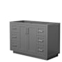 Wyndham Collection Miranda 48" Single Free Standing Vanity Cabinet Only - Less Vanity Top Dark Gray / Brushed Nickel Hardware