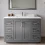 Wyndham Collection Miranda 48" Free Standing Single Basin Vanity Set with Cabinet and Cultured Marble Vanity Top Dark Gray / White Cultured Marble Top / Brushed Nickel Hardware
