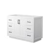 Wyndham Collection Miranda 48" Single Free Standing Vanity Cabinet Only - Less Vanity Top White / Matte Black Hardware