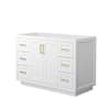 Wyndham Collection Miranda 48" Single Free Standing Vanity Cabinet Only - Less Vanity Top White / Brushed Gold Hardware
