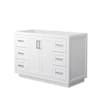 Wyndham Collection Miranda 48" Single Free Standing Vanity Cabinet Only - Less Vanity Top White / Brushed Nickel Hardware