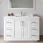 Wyndham Collection Miranda 48" Free Standing Single Basin Vanity Set with Cabinet and Cultured Marble Vanity Top White / White Cultured Marble Top / Brushed Nickel Hardware
