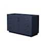 Wyndham Collection Miranda 54" Single Free Standing Vanity Cabinet Only - Less Vanity Top Dark Blue / Matte Black Hardware