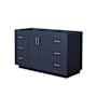 Wyndham Collection Miranda 54" Single Free Standing Vanity Cabinet Only - Less Vanity Top Dark Blue / Brushed Nickel Hardware