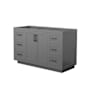 Wyndham Collection Miranda 54" Single Free Standing Vanity Cabinet Only - Less Vanity Top Dark Gray / Matte Black Hardware