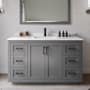 Wyndham Collection Miranda 54" Free Standing Single Basin Vanity Set with Cabinet and Cultured Marble Vanity Top Dark Gray / White Cultured Marble Top / Matte Black Hardware