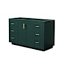 Wyndham Collection Miranda 54" Single Free Standing Vanity Cabinet Only - Less Vanity Top Green / Brushed Gold Hardware