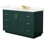Wyndham Collection Miranda 54" Free Standing Single Basin Vanity Set with Cabinet and Quartz Vanity Top Green / Giotto Quartz Top / Brushed Gold Hardware