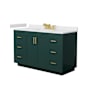 Wyndham Collection Miranda 54" Free Standing Single Basin Vanity Set with Cabinet and Cultured Marble Vanity Top Green / White Cultured Marble Top / Brushed Gold Hardware