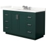 Wyndham Collection Miranda 54" Free Standing Single Basin Vanity Set with Cabinet and Quartz Vanity Top Green / Giotto Quartz Top / Brushed Nickel Hardware