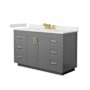 Wyndham Collection Miranda 54" Free Standing Single Basin Vanity Set with Cabinet and Cultured Marble Vanity Top Dark Gray / Carrara Cultured Marble Top / Brushed Gold Hardware
